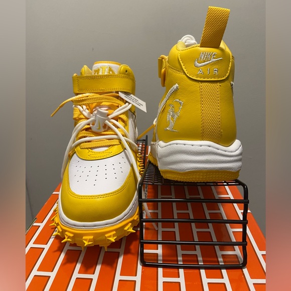 NIB - OFF-WHITE AIR FORCE ONES MID SP LTHR SNEAKERS - Picture 4 of 6